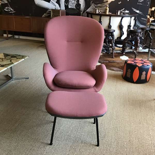 Rolf Benz 594 fauteuil met poef - Showroom