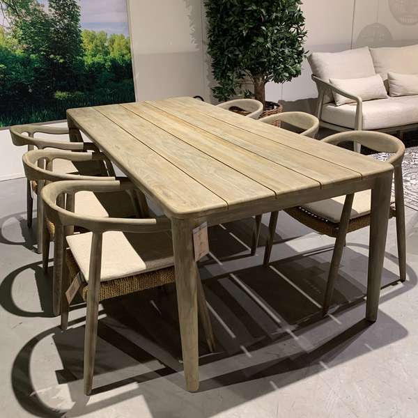 Castle Line Teak Grey tuintafel met tuinstoel (set van 6) - Showroom