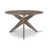Castle Line Teak Grey tuintafel  Ø135 met tuinstoel (set van 5) - Vooraanzicht