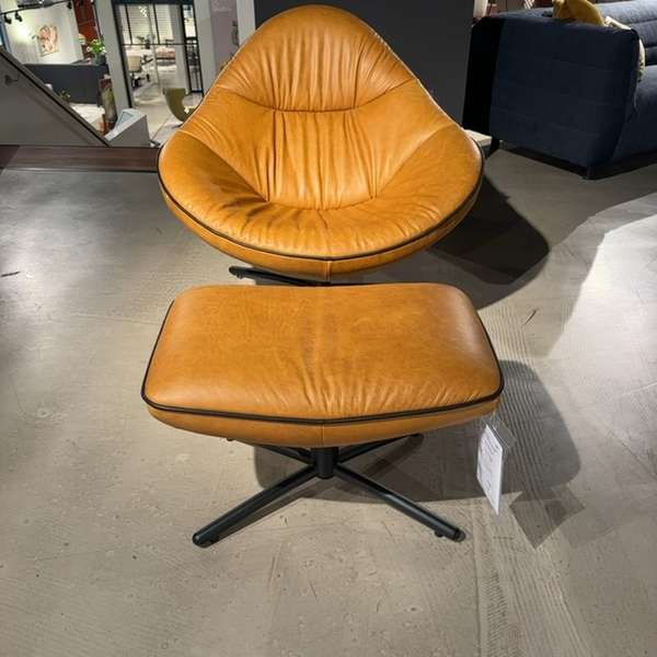 LABEL vandenberg Hidde Soft draaifauteuil met poef - Showroom