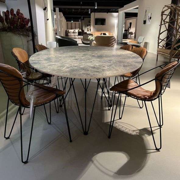 Joli Wire eettafel - 250x128 met eetkamerstoel (set van 6)