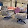 DN Design Yara draaifauteuil met voetenbank - Boven aanzicht