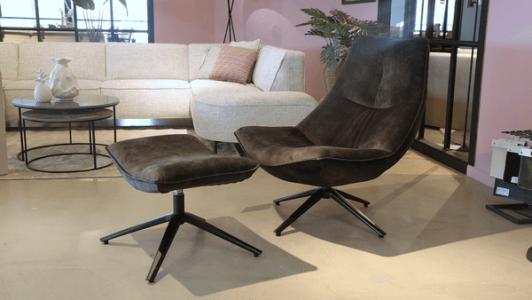 In.House Monzone fauteuil met poef - Materiaal