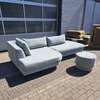 4x6sofa X3 modulaire hoekbank met poef - Vooraanzicht