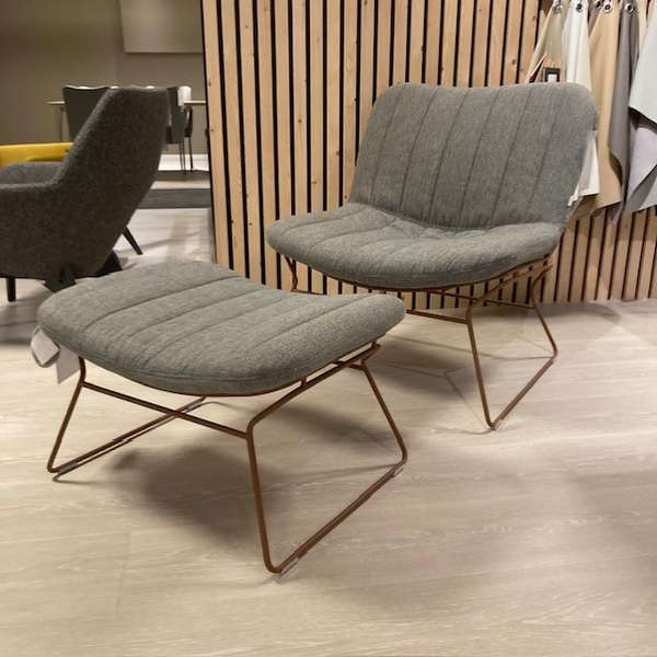 bert plantagie Draat fauteuil met poef