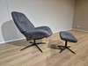 Montel Shuffle relaxfauteuil met poef - Zijaanzicht links