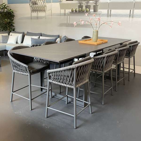 Borek Faro High Dining tuintafel met Majinto eetkamerstoel (set van 8)