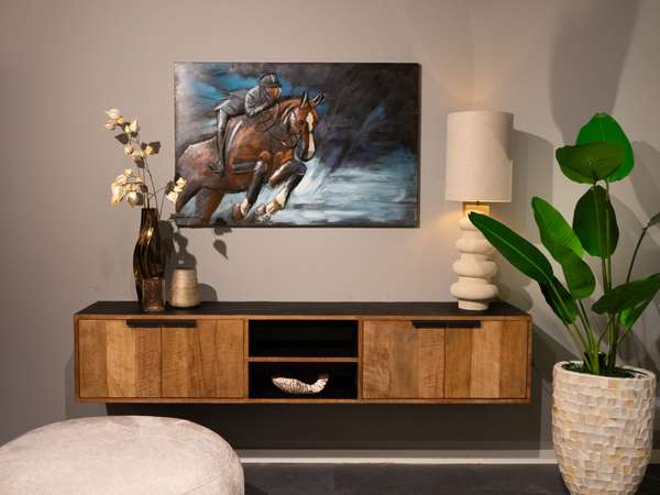 RT Design 3D Metal Art Racing Horse wanddecoratie - Materiaal