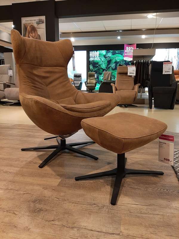Comfort & More Phylicia relaxfauteuil met poef