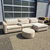 4x6sofa X2 hoekbank met poef - Vooraanzicht
