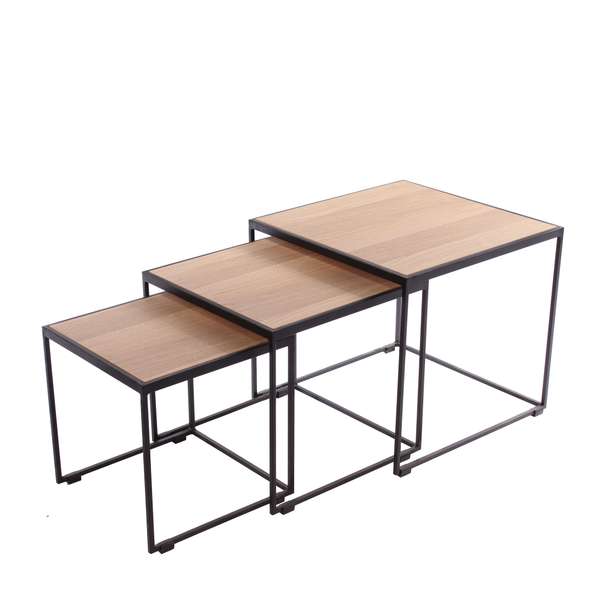 Castle Line Eik Naturel bijzettafel (set van 3) - Showroom