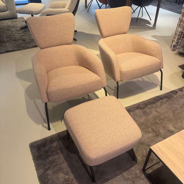 Harvink Clip fauteuil (set van 2) met hocker - Showroom